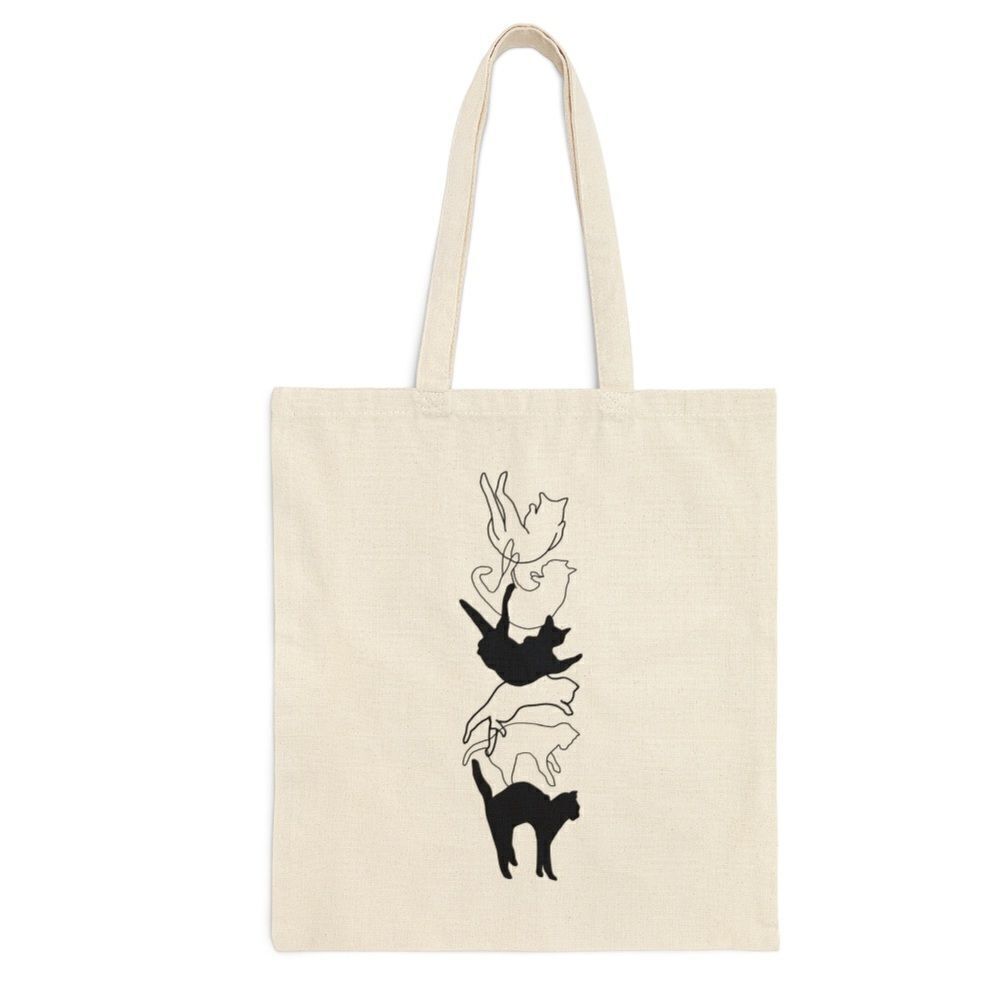 Falling Cats Canvas Tote